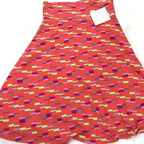 LuLaRoe Dresses & Skirts - Lularoe Azure Women's Orange Print A-Line Skirt